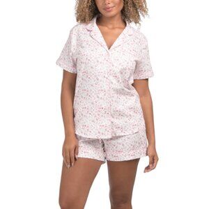 PETITE PLUME 2pc Cotton Dorset Floral Pajama Shorts Set